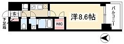 プレサンス栄ライズ 1Kの間取図画像