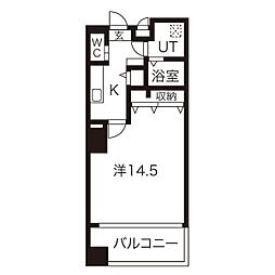 M・Mレジデンス 1Kの間取図画像