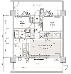 ブライム名古屋 2LDKの間取図画像