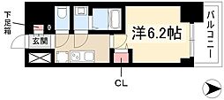プレサンス葵デュリス 1Kの間取図画像