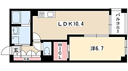 パークアクシス白壁 1LDKの間取図画像