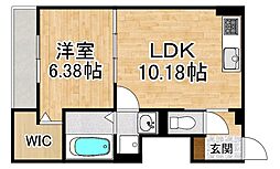 ヴィラリヴィエール 1LDKの間取図画像