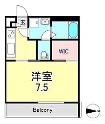 ソレイユ三井寺 1Kの間取図画像