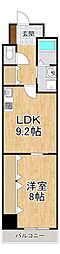 エリーフラッツ浜大津 1LDKの間取図画像