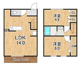 グレースタウン  ｜ 滋賀県大津市下阪本４丁目（賃貸テラスハウス2LDK・--・57.97㎡） その2