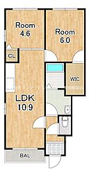 サニーコート花しょうぶ 1階2LDKの間取り