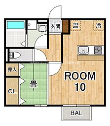 ウエストアベニュー ワンルームの間取図画像