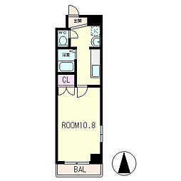 アートプラザミー 2階1Kの間取り
