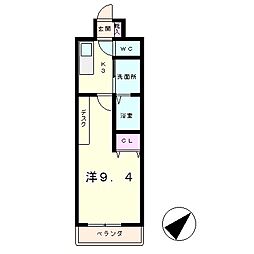 Rainbow　City南草津 1階1Kの間取り