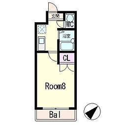 センチュリー玉川 1Kの間取図画像