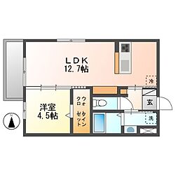 D-ROOMアプロ富士河口湖II 2階1LDKの間取り