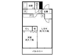 ルメルシェサンレミ 1LDKの間取図画像