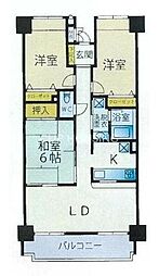 オルテンシア開成 3LDKの間取図画像