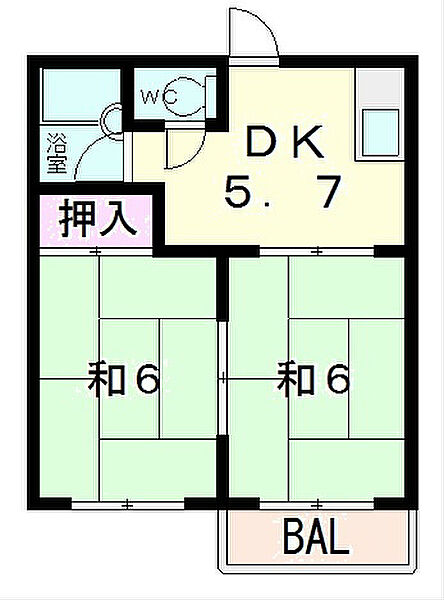 YUSA21 ｜滋賀県近江八幡市音羽町(賃貸アパート2DK・2階・32.98㎡)の写真 その2