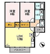 ウエストヴィレッジ  ｜ 滋賀県愛知郡愛荘町愛知川（賃貸アパート2LDK・1階・55.17㎡） その2