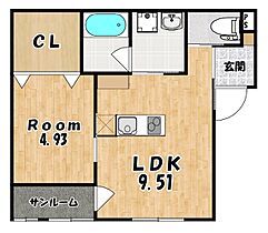 sunny cocoIII  ｜ 滋賀県東近江市ひばり丘町（賃貸アパート1LDK・2階・38.00㎡） その2