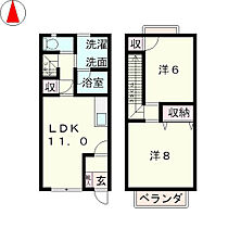 滋賀県近江八幡市安土町小中（賃貸アパート2LDK・2階・59.62㎡） その2