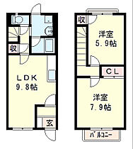 滋賀県近江八幡市鷹飼町北１丁目（賃貸アパート2LDK・2階・59.62㎡） その2