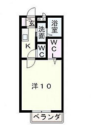 近江鉄道八日市線 新八日市駅 徒歩24分の賃貸アパート 2階1Kの間取り