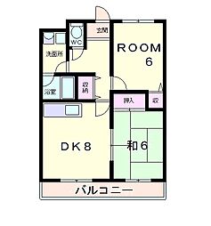 SKマンション21 2DKの間取図画像
