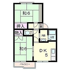 カーサM2 2DKの間取図画像