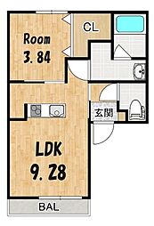 INFINITYI 1LDKの間取図画像