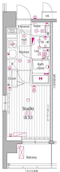 ガーラ・アヴェニュー武蔵小杉 403｜神奈川県川崎市中原区小杉陣屋町1丁目(賃貸マンション1K・4階・20.60㎡)の写真 その2