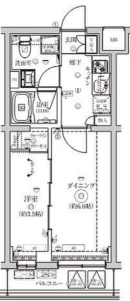 ベルシード野毛山公園 203｜神奈川県横浜市西区老松町(賃貸マンション1DK・2階・30.15㎡)の写真 その2