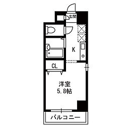 ＯＡＫ ＨＯＵＳＥ 7階ワンルームの間取り