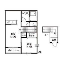 DOCK OF FUJIGAOKA 1LDKの間取図画像