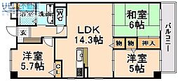 グリーンエクセル稲野 3階3LDKの間取り