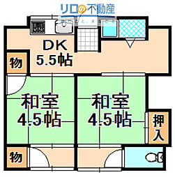 伊丹親和パンション 2DKの間取図画像