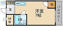 ハイツホリディ ワンルームの間取図画像
