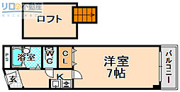ドリームコート伊丹 1Kの間取図画像