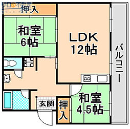 メゾン笹原 2LDKの間取図画像