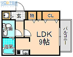 シャーメゾン行基 ワンルームの間取図画像