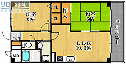 メゾンボヌール 2LDKの間取図画像