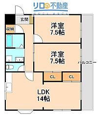 五月ハイツ 3DKの間取図画像