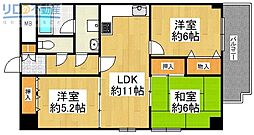 インペリアル花屋敷 3LDKの間取図画像