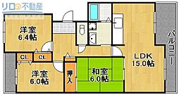 カーサドゥテソロ 3LDKの間取図画像
