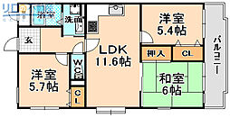 コレクション伊丹 3LDKの間取図画像