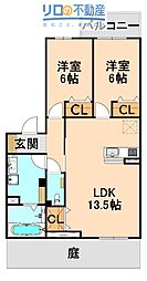 ロイヤルクラウン 2LDKの間取図画像