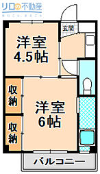 ビレッジハウス鴻池4号棟 2Kの間取図画像