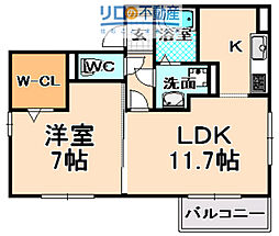 エイミハイツ 1LDKの間取図画像