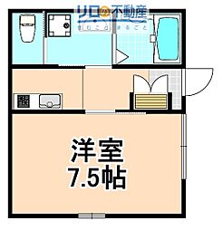 清水1丁目ハイツ 1Kの間取図画像