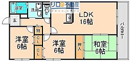 カサベルデ伊丹 3LDKの間取図画像