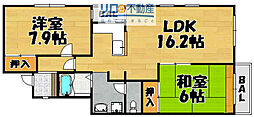 ノアズアーク 2LDKの間取図画像