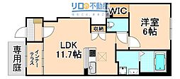 伊丹市池尻6丁目アパート 1LDKの間取図画像