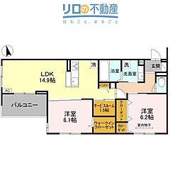 Nigawa Residence 2SLDKの間取図画像