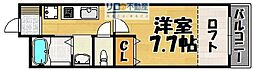 ハッピーハウス川西 1Kの間取図画像